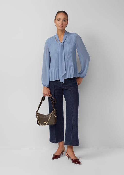 Immagine prodotto s.Oliver Bluse Plissierte Regular Fit Bluse mit Stehkragen und Bindeband (46)