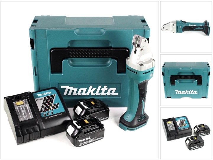 Actual product image Makita DJS 161 RMJ 18 V Li-Ion Cisaille métal avec Coffret de transport Makpac + 2x Batteries 4,0 Ah