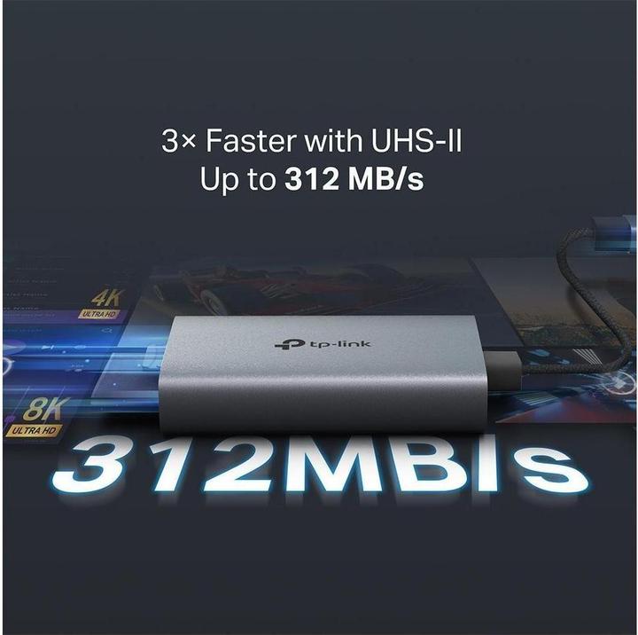 Actual product image TP-Link USB 3.0 Type-C Card Reader for SD & microSD UHS-II Cards (USB 3.0, USB-C)