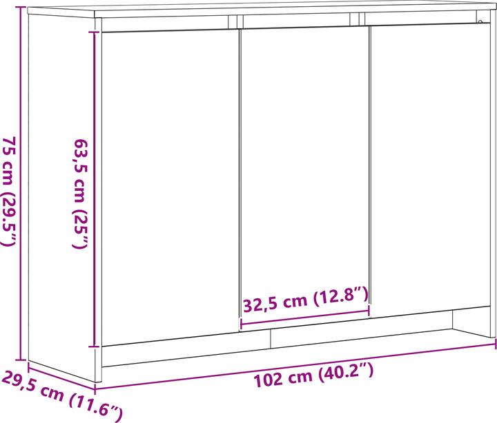 Produktbild vidaXL Modernes Sideboard (29.50 x 29.50 x 75 cm)