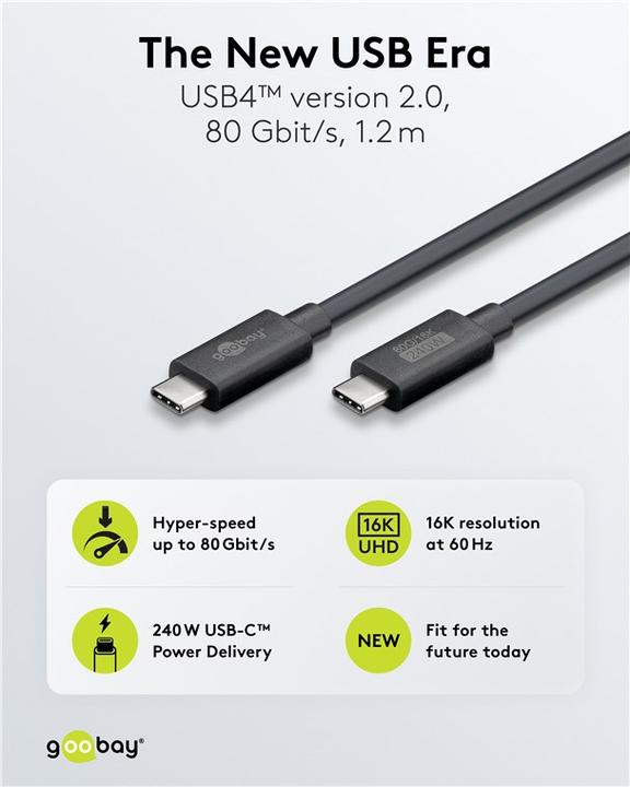 Immagine prodotto Goobay USB C — USB C (1.20 m, 240 W)