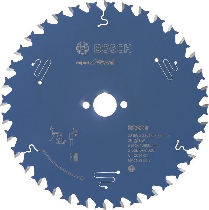 Produktbild Bosch Professional Zubehör Kreissägeblatt Expert for Wood, 180 x 20 x 2,6 mm, 36