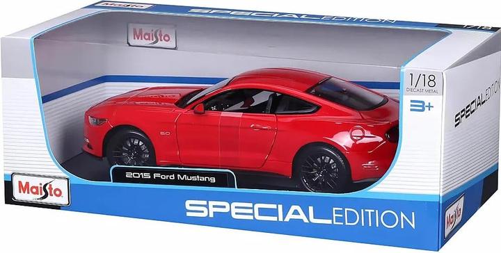 Produktbild Maisto Ford Mustang '15: Modellauto mit Federung, Massstab 1:18, Türen und Motorhaube beweglich, Fertigmode