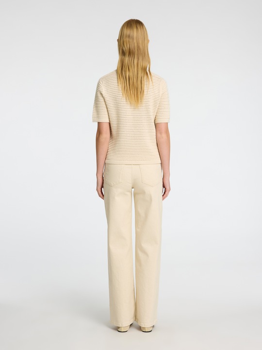 Image du produit Selected Femme Slfvinna Ss Structure Knit O-Neck Noos (L)