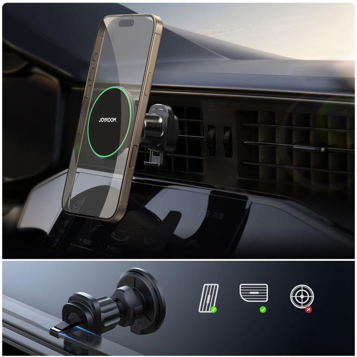 Produktbild Joyroom Magnetic Wireless Car Charger Holder JR-ZS412 black