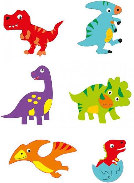 Actual product image Glorex Foam rubber stickers 12 pcs dinosaurs, self-adhesive