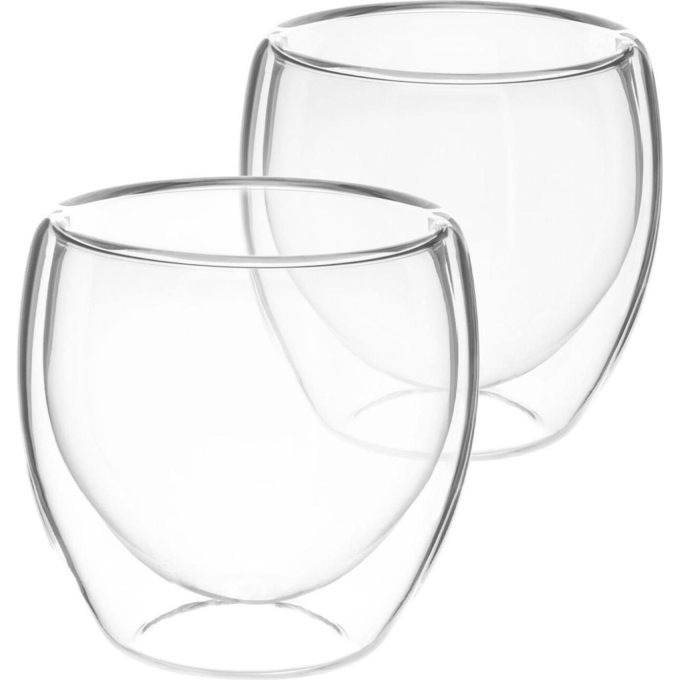 Thumbnail - Cheffinger, Tasse, Paar Kaffeegläser 250ml Doppelwandig mit Schwimmereffekt (250 ml)