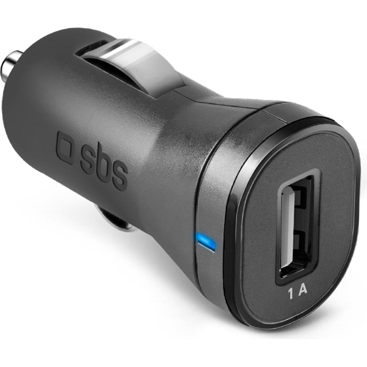 SBS TECRUSB1ASTD Ladegerät für Mobilgeräte Auto Schwarz, Auto Adapter, Schwarz