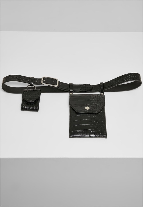 Actual product image Urban Classics Croco Synthetic Leather Belt With Pouch (S, M)