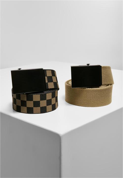 Produktbild Urban Classics Check And Solid Canvas Belt 2-Pack (S, M)