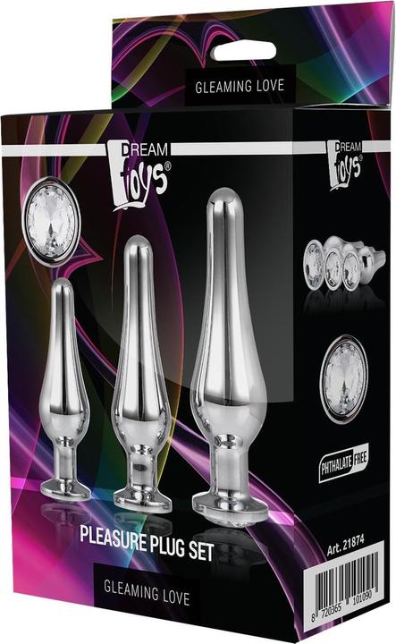Dream Toys Gleaming Butt Plug Set Silver