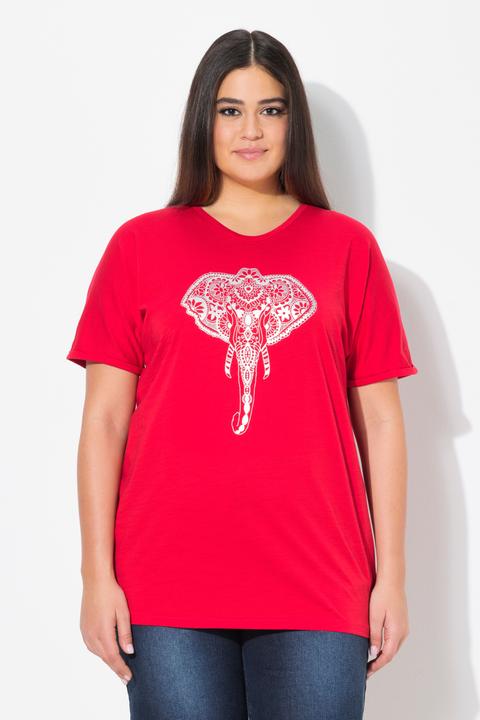 Actual product image Ulla Popken Mandala Animal Motif Short Sleeve Tee (50, 52)