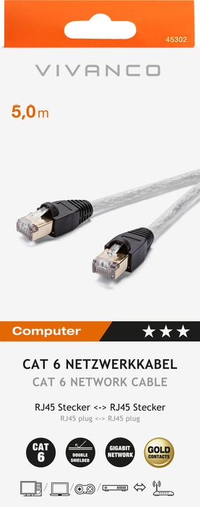 Produktbild Vivanco CC N6 50 6 5 m Netzwerk Cat 6 45302 (5 m)
