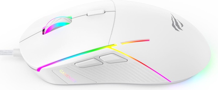 Actual product image Havit MS961 RGB Gaming Mouse 1200-12000 DPI (white) (Cable)