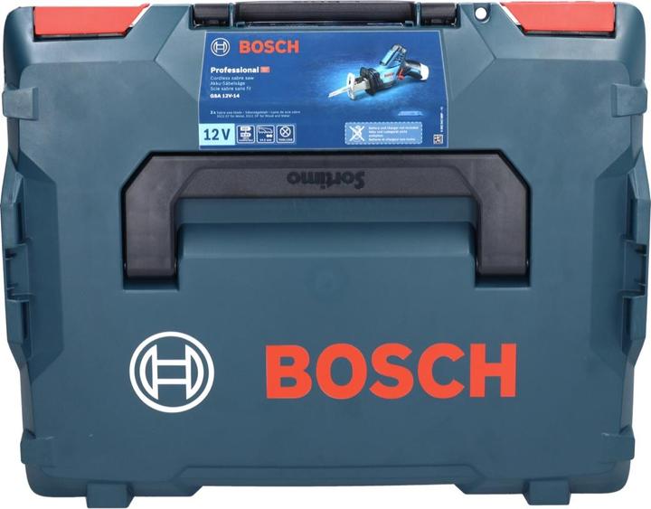 Actual product image Bosch Professional GSA 12V-14 Li-Ion Professional Cordless Reciprocating Saw + 2x Batteries GBA 12 V 6,0 Ah + 1x