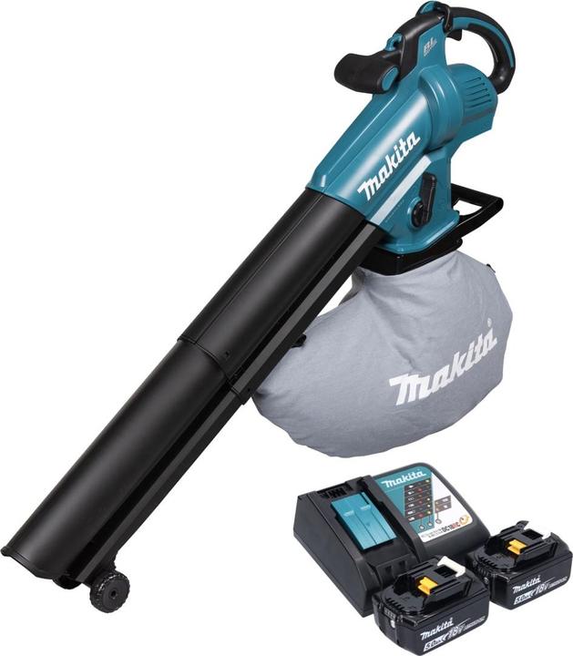 Produktbild Makita DUB 187 RT2 Akku LaubblÃ¤ser und Laubsauger 18 V Brushless + 2x Akku 5,0 Ah + LadegerÃ¤t (Akkubetrieb, Laubsauger)