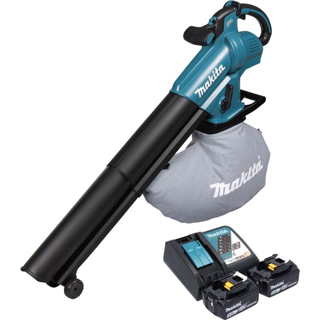 Thumbnail - Makita, Laubsauger + Laubbläser, DUB 187 RT2 Akku Laubbläser und Laubsauger 18 V Brushless + 2x Akku 5,0 Ah + Ladegerä...