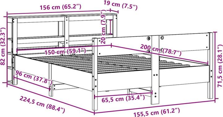 Actual product image vidaXL Bettgestell (150 x 200 cm)