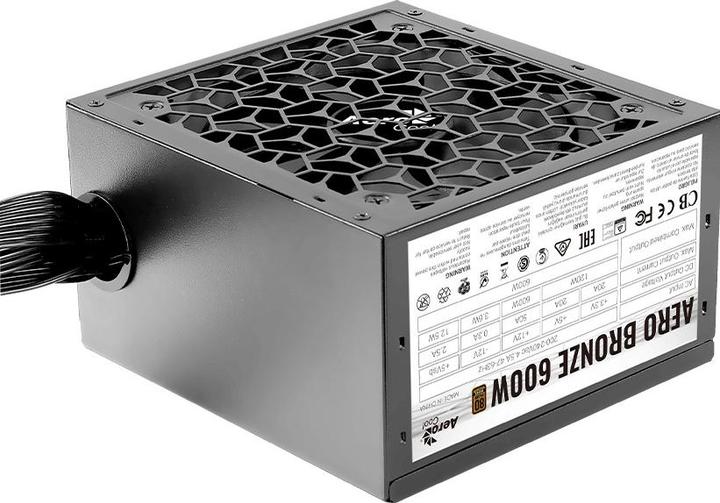 Actual product image AeroCool Aero Bronze 600W 80 PLUS Bronze Power Supply - 600 Watt (600 W)