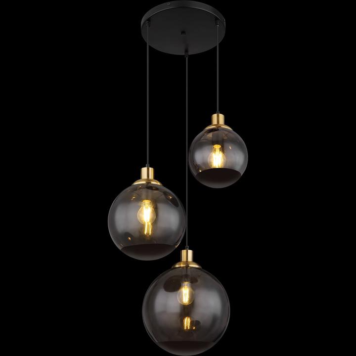Actual product image Globo Pendant lamp Potter black matt 3xE27 (E27)