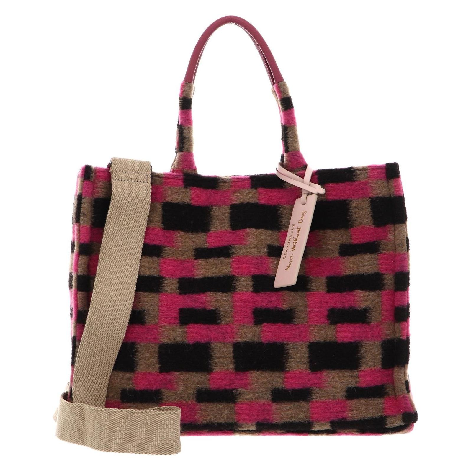 Coccinelle, Damen, Tasche, Never Without Bag Preppy Grained Leather Shopper, Mehrfarbig