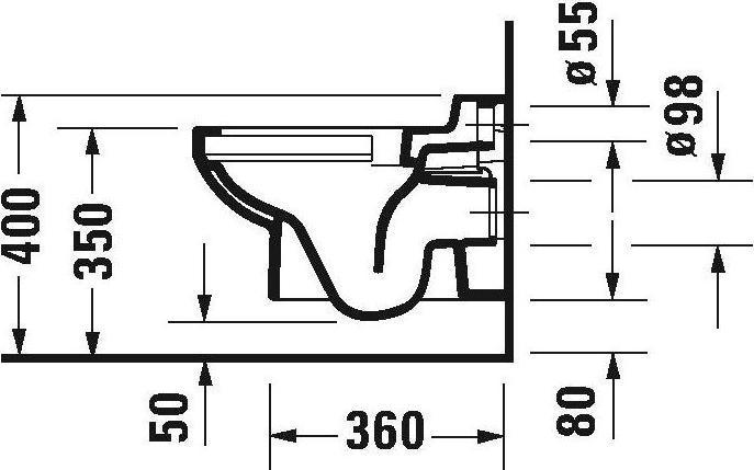 Image du produit Duravit WC suspendu DURASTYLE BASIC RIMLESS profond, pour enfants, 325x480mm blanc