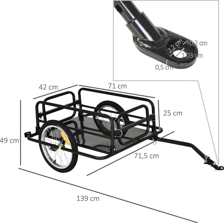 Actual product image Homcom Foldable cargo trailer