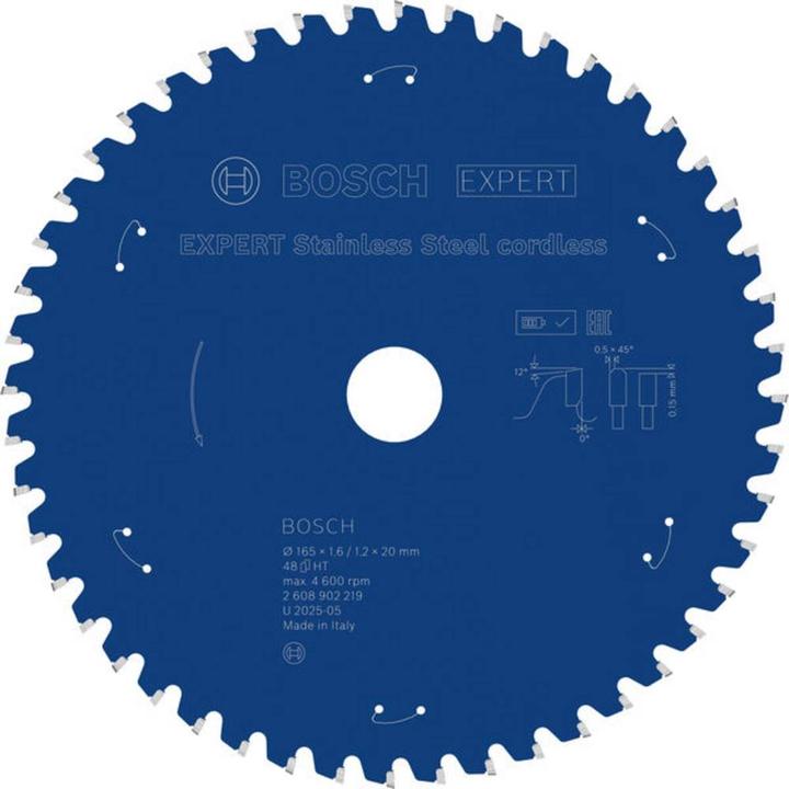 Actual product image Bosch Professional Zubehör 2608902219 EXPERT cirkelzaagblad - 165 x 20 x 48T - RVS
