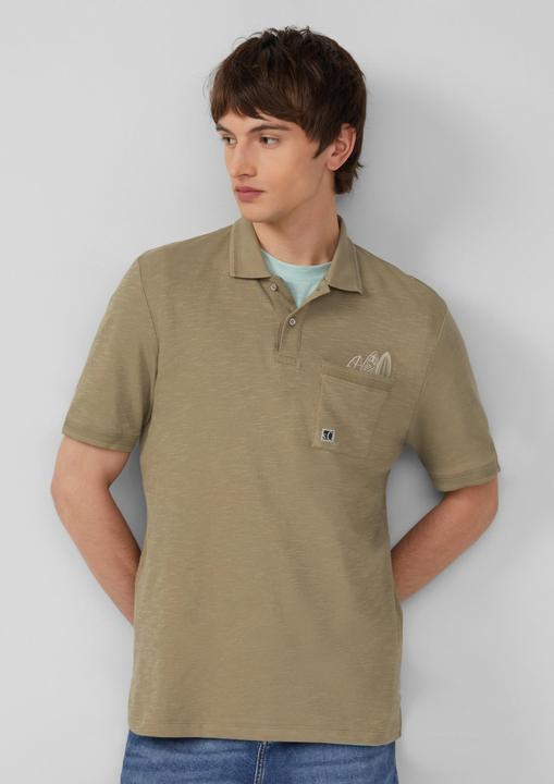 Image du produit S.Oliver Polo-Shirt Flammgarn-Poloshirt mit Brusttasche und Stickerei (XL)