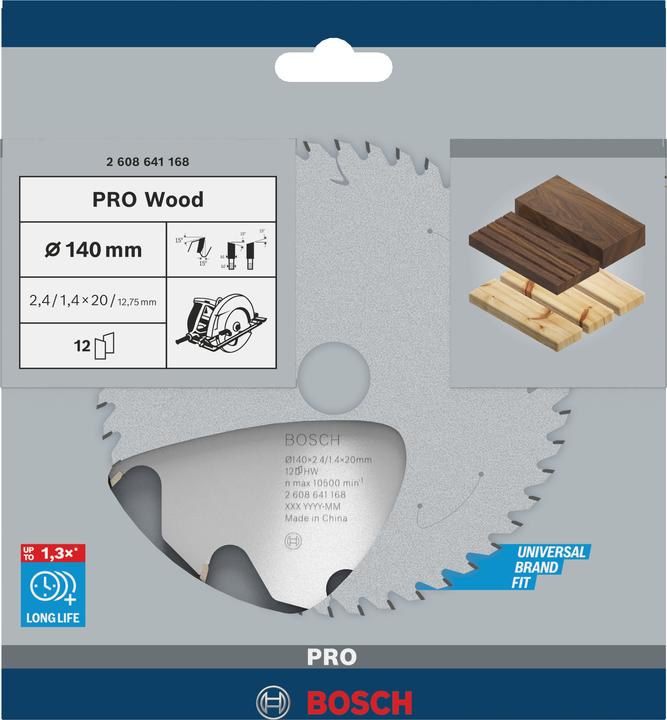 Actual product image Bosch Professional Zubehör PRO Wood circular saw blade, 140 x 2.4 x 20 mm