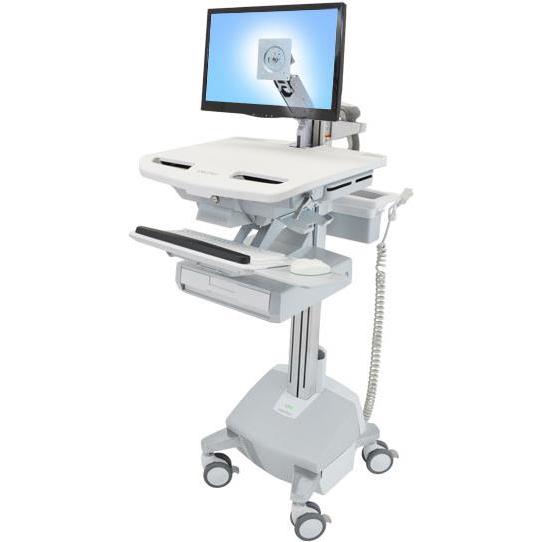 Ergotron Wagen für LCD-Display/Tastatur/Maus/CPU/Notebook/Barcodescanner (offene Architek, Notebookwagen, Grau
