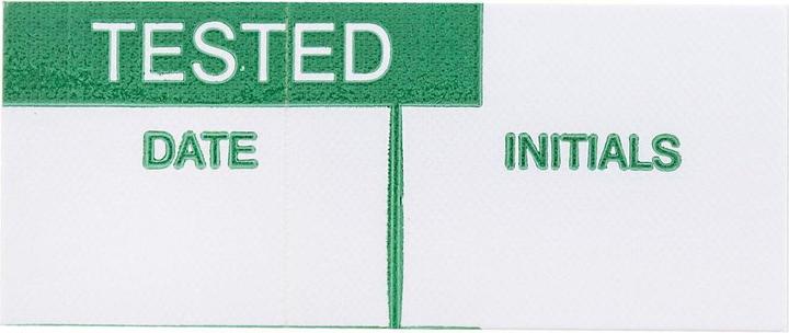 Produktbild RS PRO Etikett,Stoff,Vin.,gr. "TESTED",38x15mm