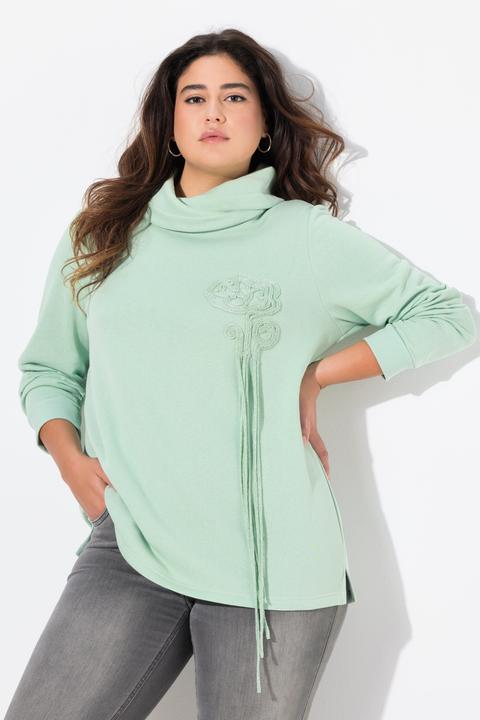 Produktbild Ulla Popken Sweatshirt, Blüten, Stehkragen, Langarm (56)