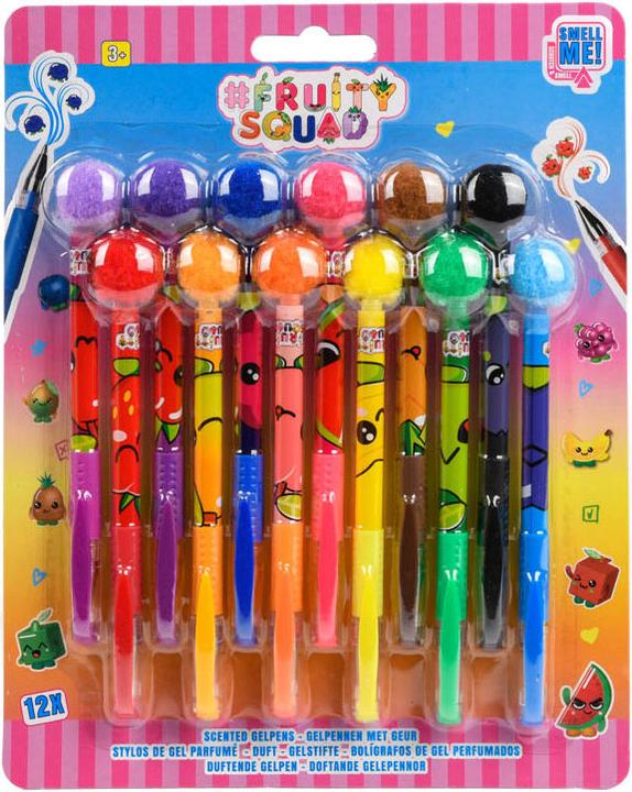 Productafbeelding Canenco Fruity Squad PomPom gelpennen met geurstof (Veelkleurig, 12 x)
