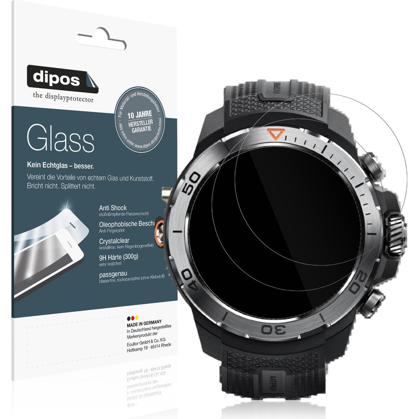 Dipos Anti-Shock Displayschutz 9H, Smartwatch Schutzfolie, Transparent