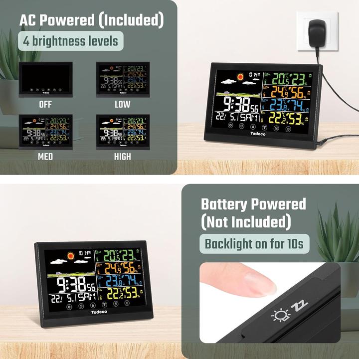 Image du produit Todeco Funk-Wetterstation mit 3 Aussensensoren