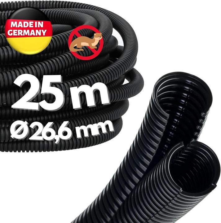 Produktbild Kalitec 25 Meter Wellrohr Twin NW 29 I Wellschlauch zweiteilig I Solarwellrohr I Marderschutzrohr I (2500 cm)