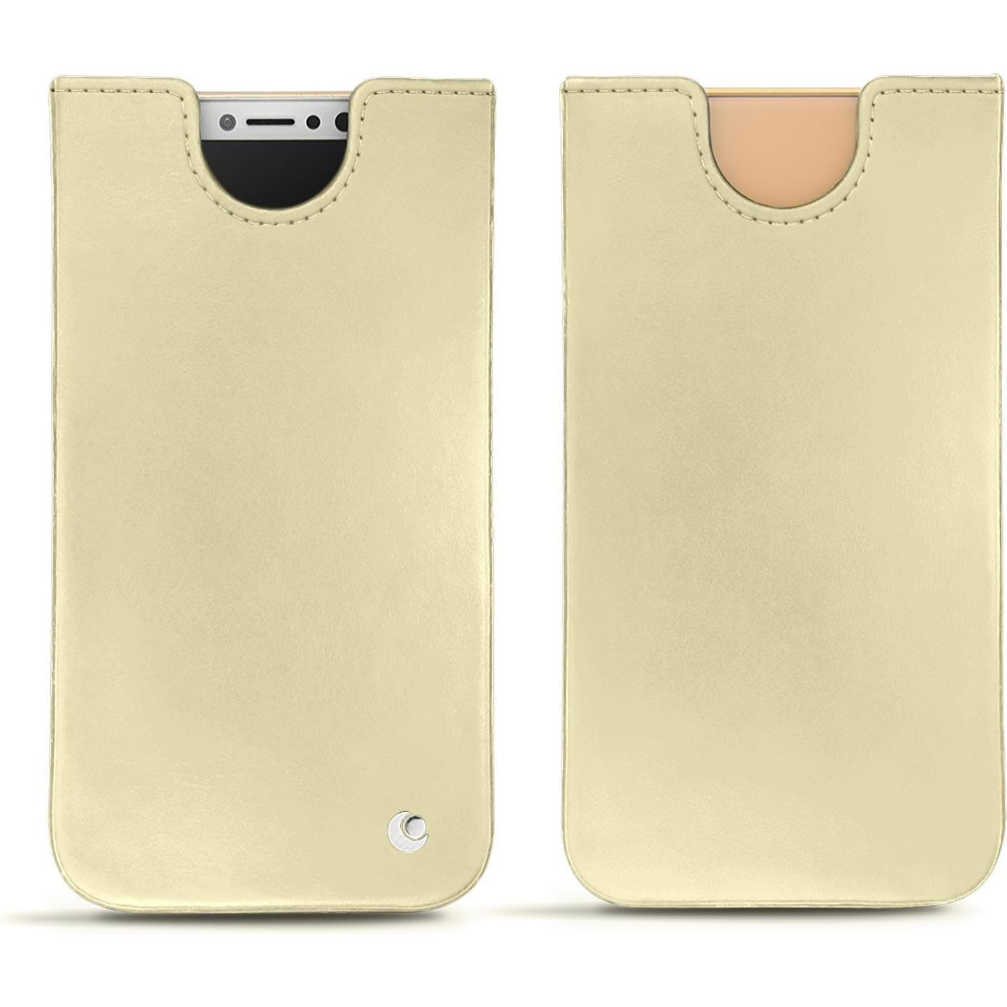 Noreve Lederschutzhülle (Apple iPhone XS), Smartphone Hülle, Beige