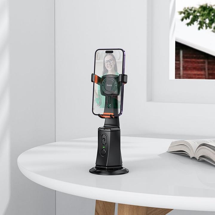 Actual product image Hoco Other mobile phone holder 360 degree with auto face tracking K26 black
