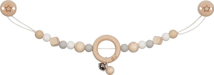 Goki Baby carriage chain star gray with silicone beads