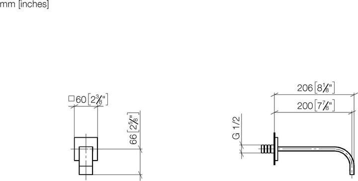 Image du produit Dornbracht MEM bec mural pour lavabo, sans vidage, saillie 200 mm, 13800782