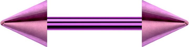 Actual product image Star Piercing Barbell violet with two cones (Titanium, without brass)