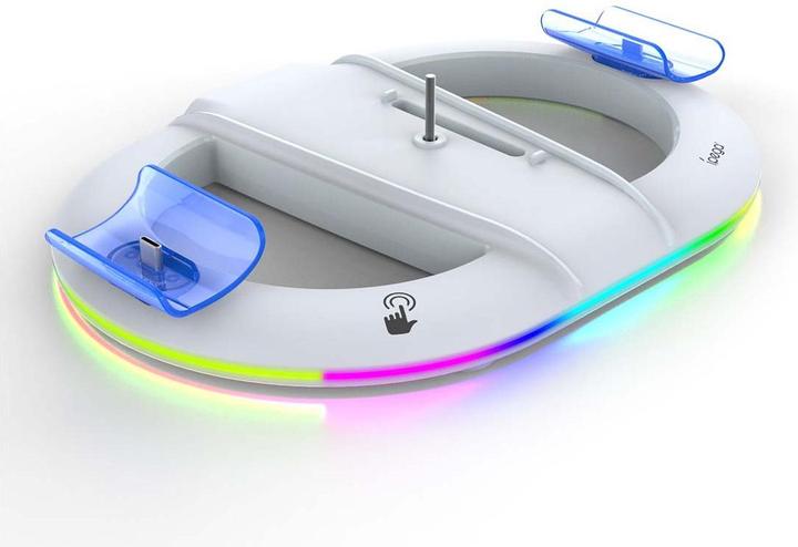 Actual product image - iPega P5S045 Vertical Charging Stand with RGB for PS5/PS5 Slim White (PS5)