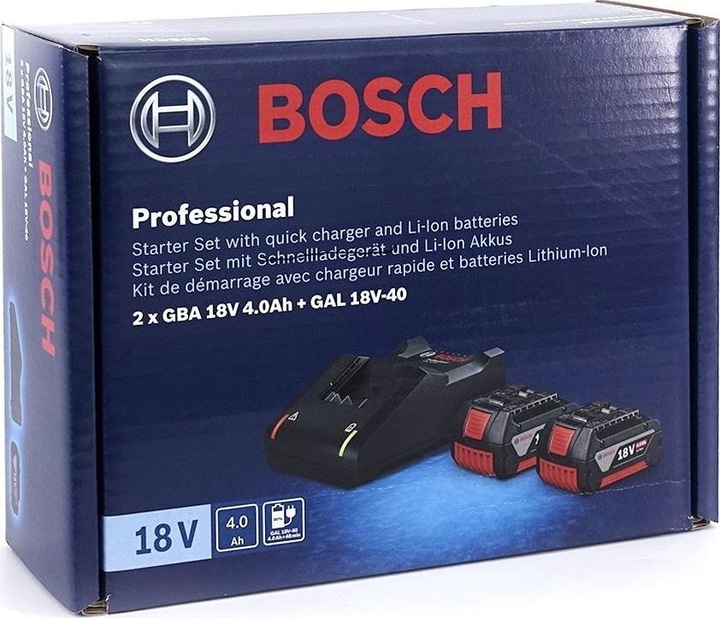 Productafbeelding Bosch Professional 2x GBA 18V accu + GAL 18V-40 lader (18 V)