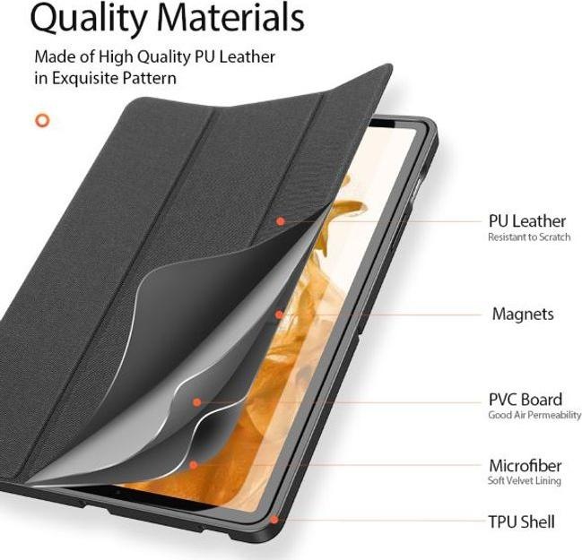 Actual product image Dux Ducis Case Domo Samsung T870 / T875 Tab S7 11 / X700 / X706 Tab S8 black (Galaxy Tab S7, Galaxy Tab S8)