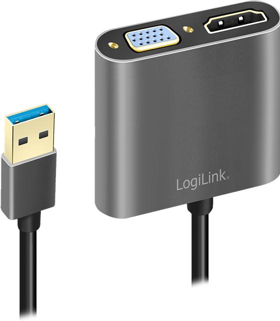 Produktbild LogiLink USB 3.0 zu (VGA, HDMI, 6.40 cm)