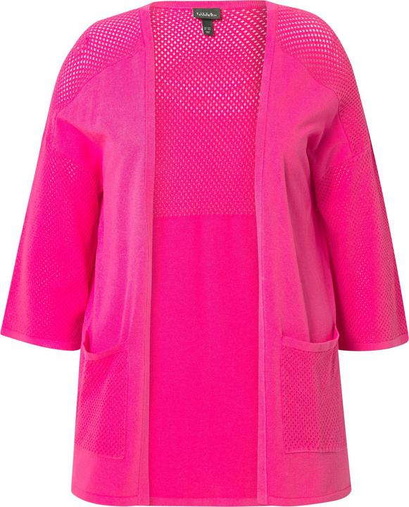 Produktbild Ulla Popken Jersey-Jacke, Mesh, Oversized, V-Ausschnitt, 3/4-Arm (62)
