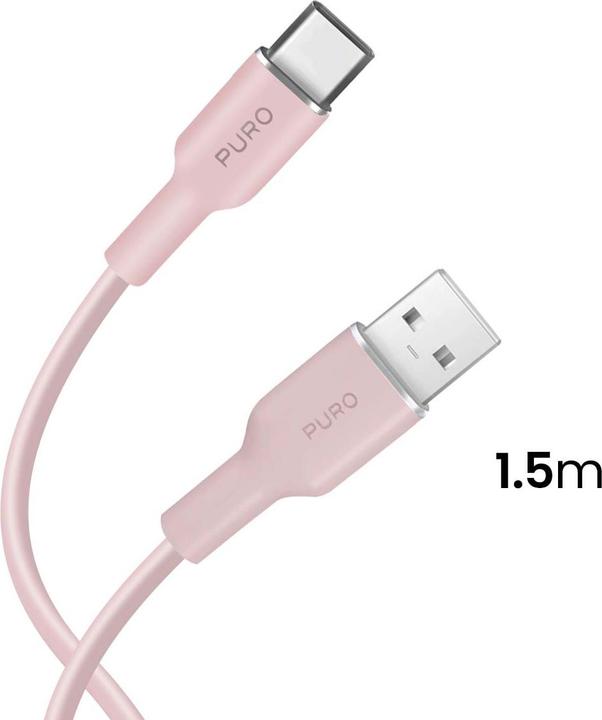 Produktbild Puro ICON Soft Cable – Kabel USB-A do USB-C 1.5 m (Dusty Pink) (1.50 m, USB 3.2 Gen 1)