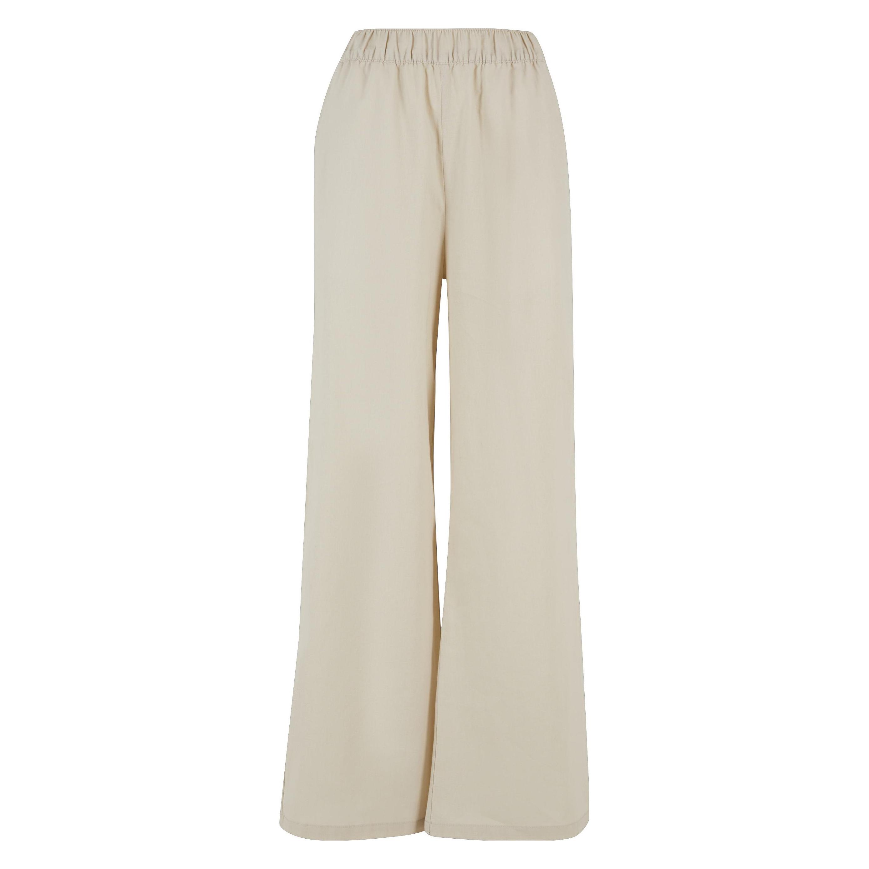 Urban Classics, Damen, Hosen, Ladies Linen Mixed Wide Pants - 161183, (5XL)