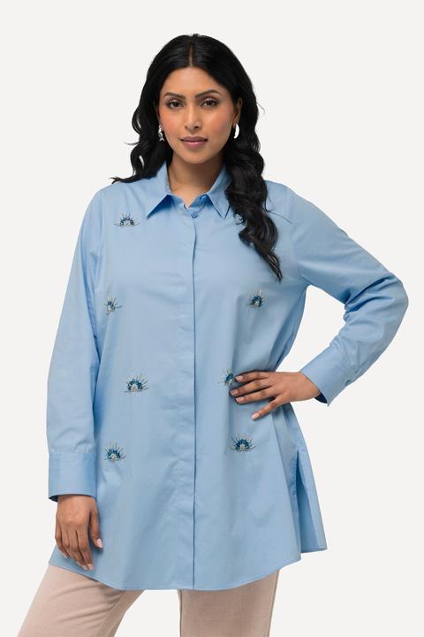 Immagine prodotto Ulla Popken Camicia con ricami, perline, collo da camicia e maniche lunghe (60)